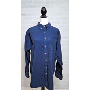 L.L Bean Men's Blue Button Down shirt Xl 100% Cotton thick material‎